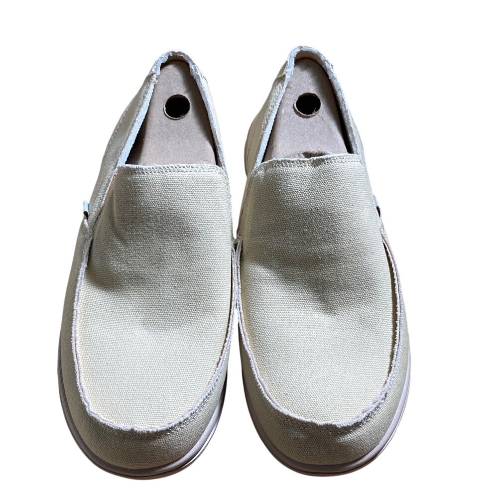 Mens Canvas Shoes Slip On Loafers Deck Shoes Walking Lightweight Causal Size 9.5